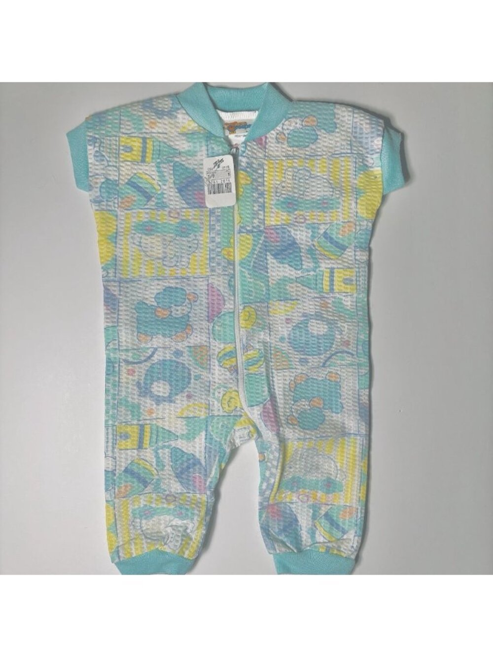 RARE NWT 80s Vintage Zellers Jeepers Creepers Waffle Weave Pastel 3M S Romper